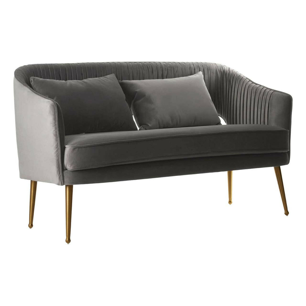 Hendricks Grey Velvet Sofa.