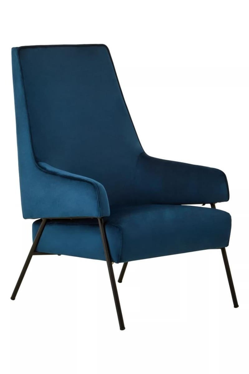Henia Blue Velvet Chair.