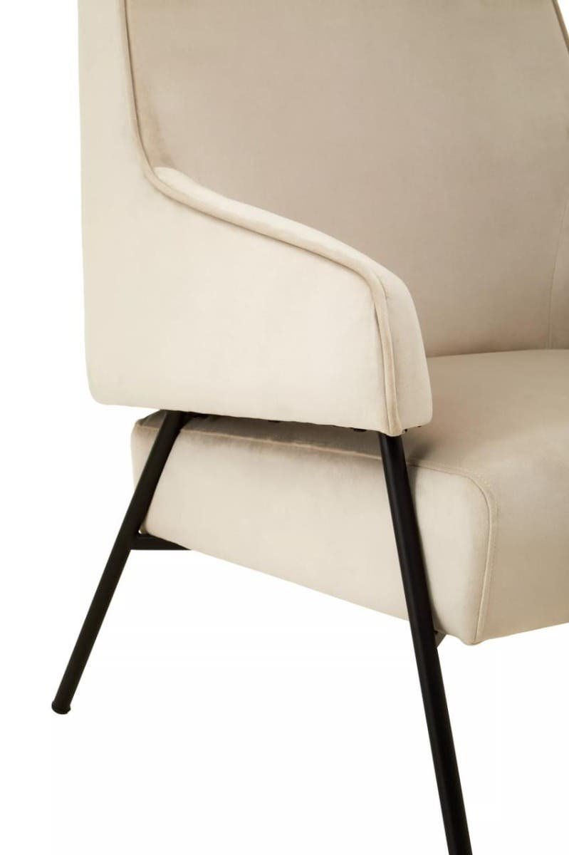 Henia Cream Velvet Chair.