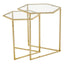 Herber Set Of 2 Gold Finish Tables.