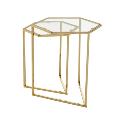 Noosa & Co. Living Herber Set Of 2 Gold Finish Tables House of Isabella UK