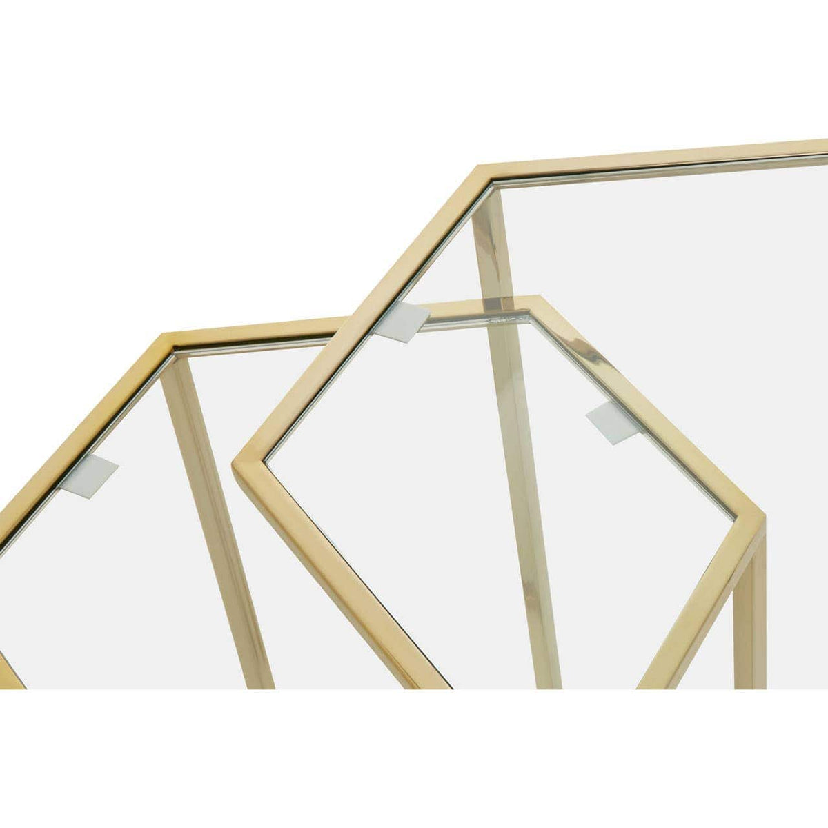 Herber Set Of 2 Gold Finish Tables.