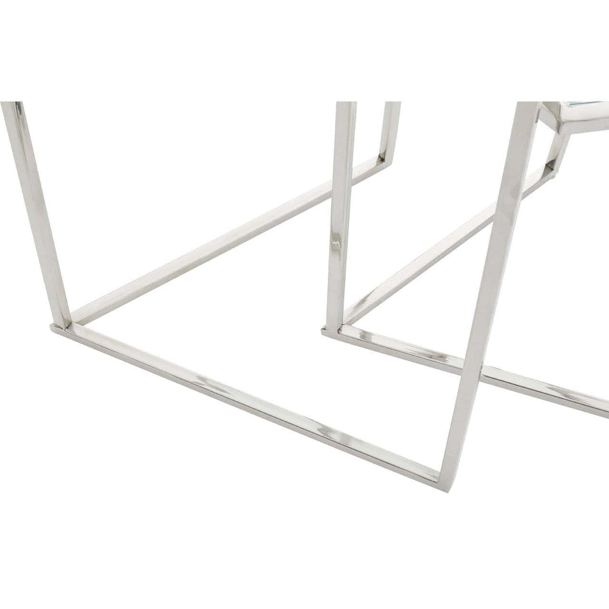 Herber Set Of 2 Silver Finish Tables.