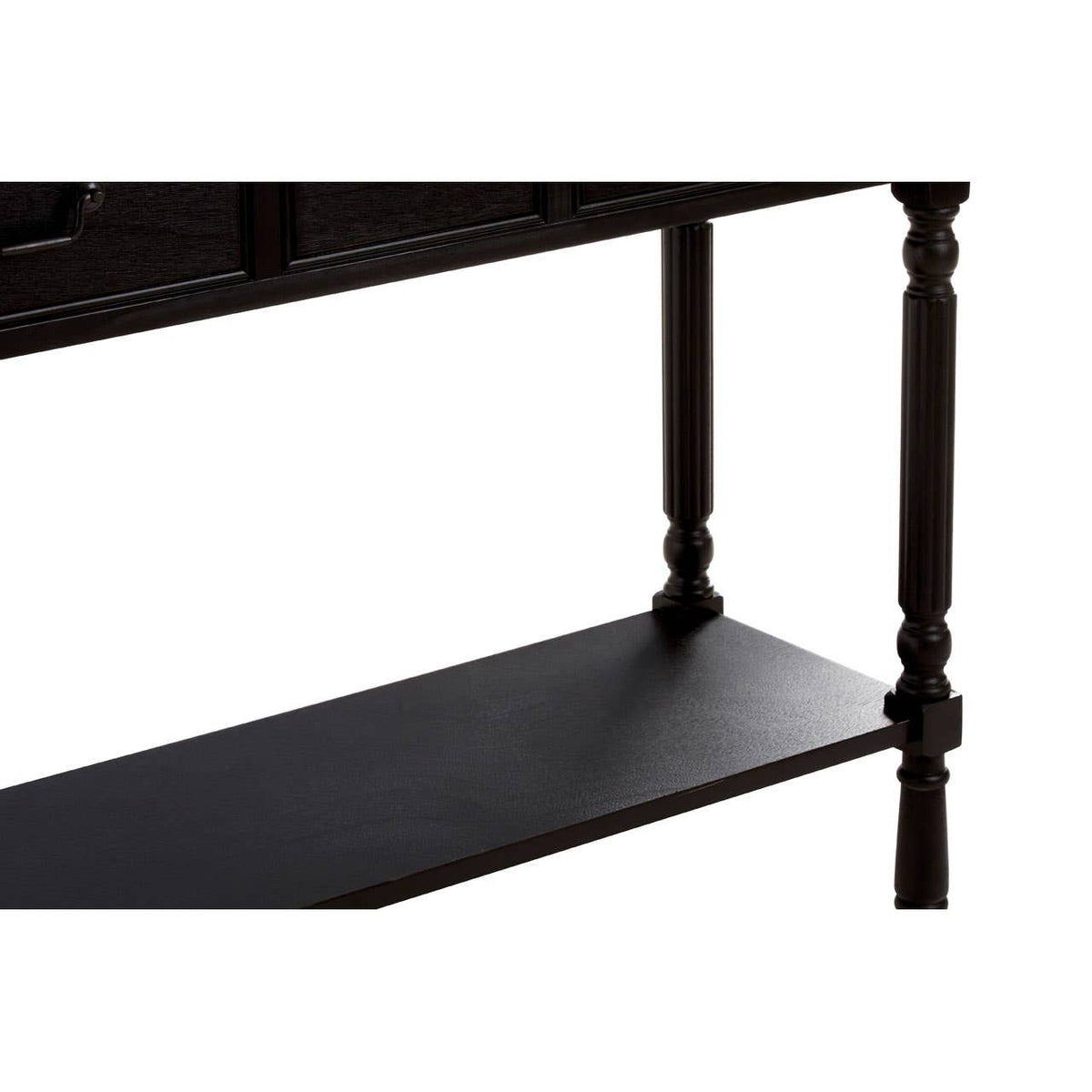 Heritage 3 Drawer Vintage Black Console Table.
