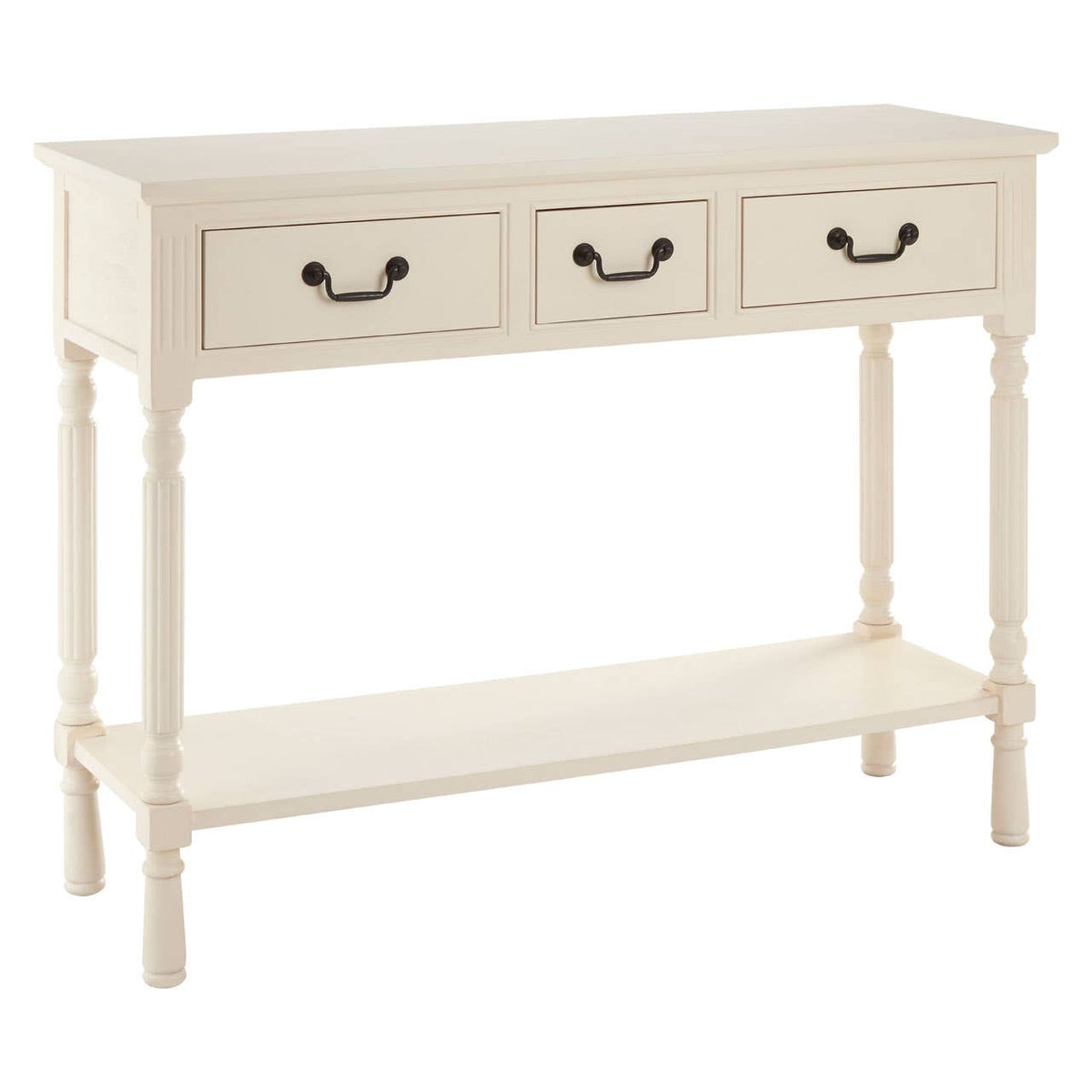 Heritage 3 Drawer White Console Table.