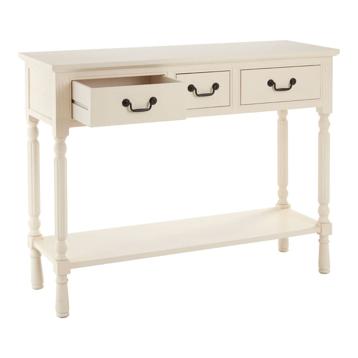 Heritage 3 Drawer White Console Table.