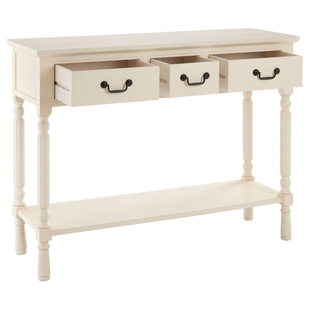 Heritage 3 Drawer White Console Table.