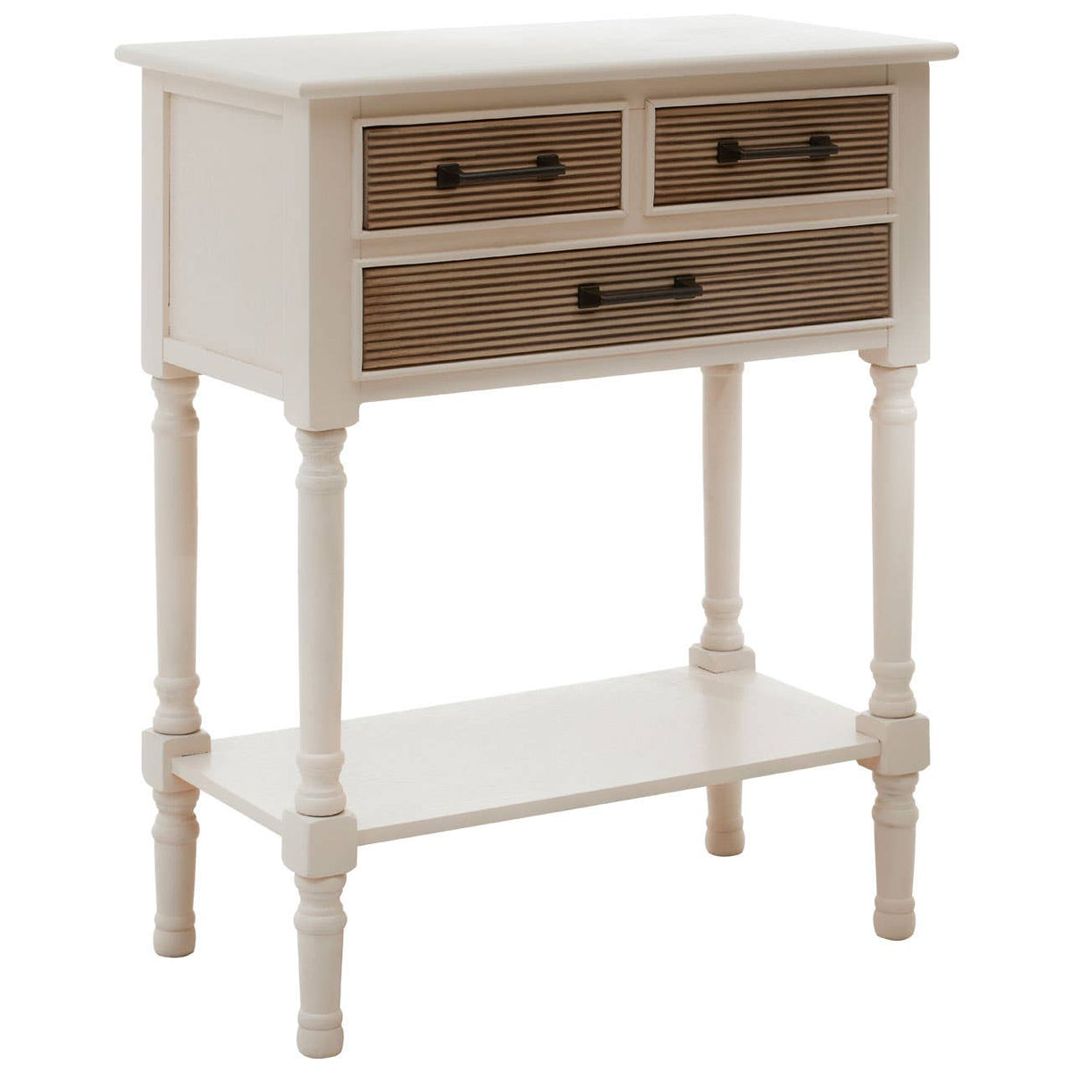 Heritage 3 Drawers Pearl White Console Table.