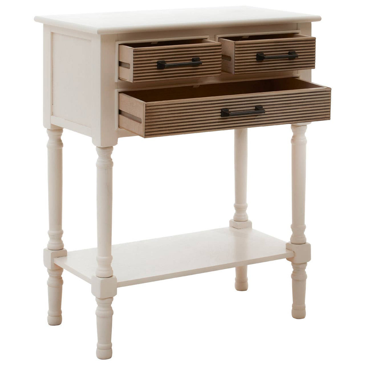 Heritage 3 Drawers Pearl White Console Table.