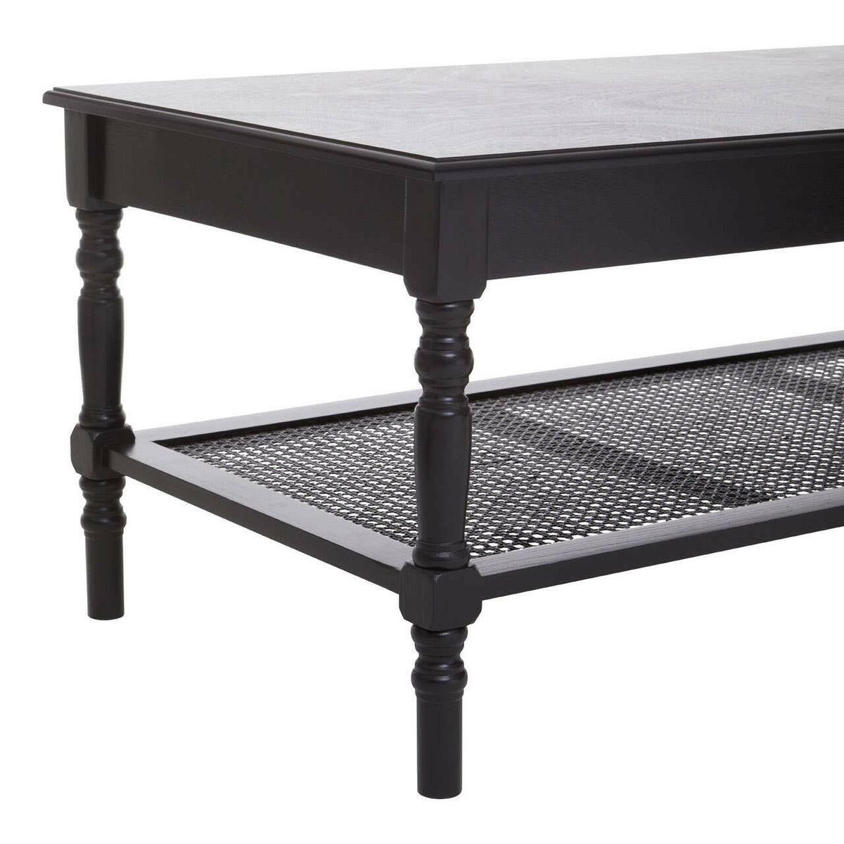 Heritage Pine Wood Black Coffee Table.