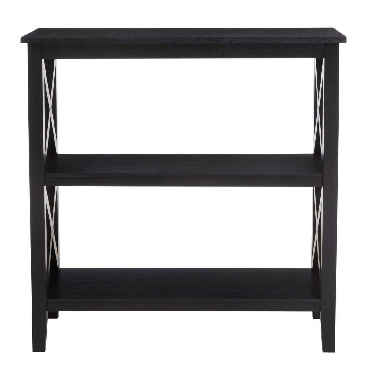 Heritage Three Shelf Black Bookcase.