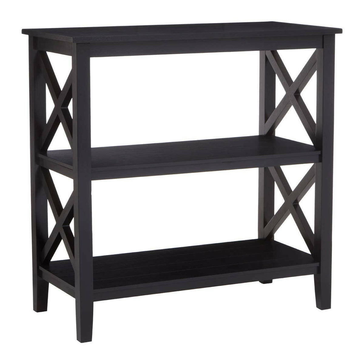 Heritage Three Shelf Black Bookcase.