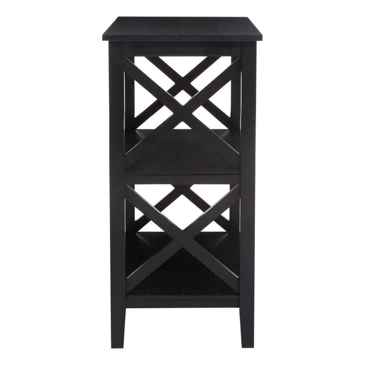 Heritage Three Shelf Black Bookcase.