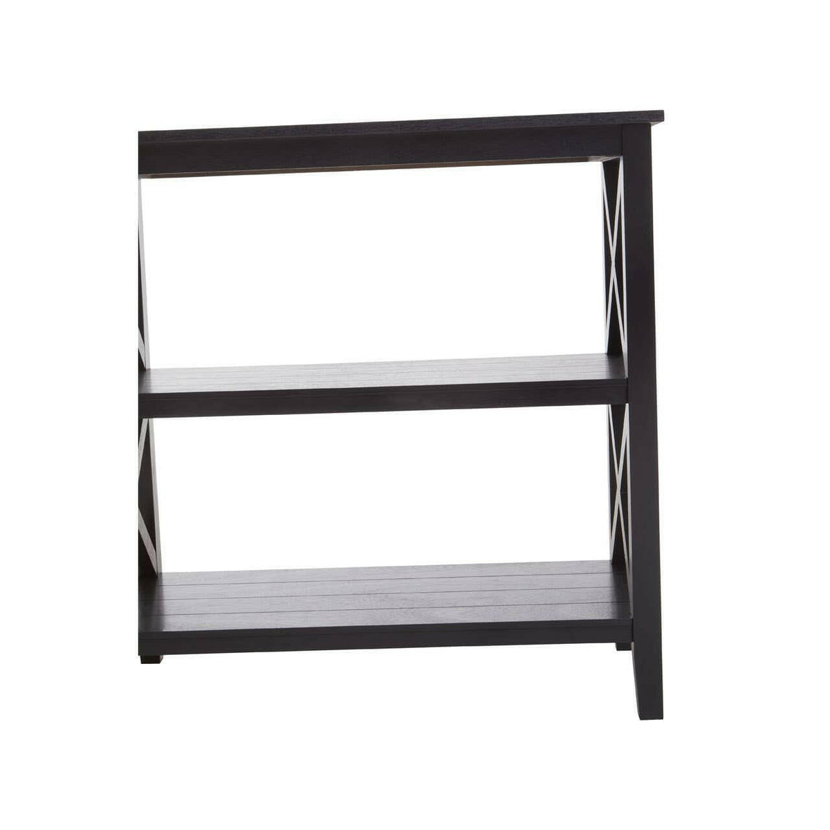 Heritage Three Shelf Black Bookcase.