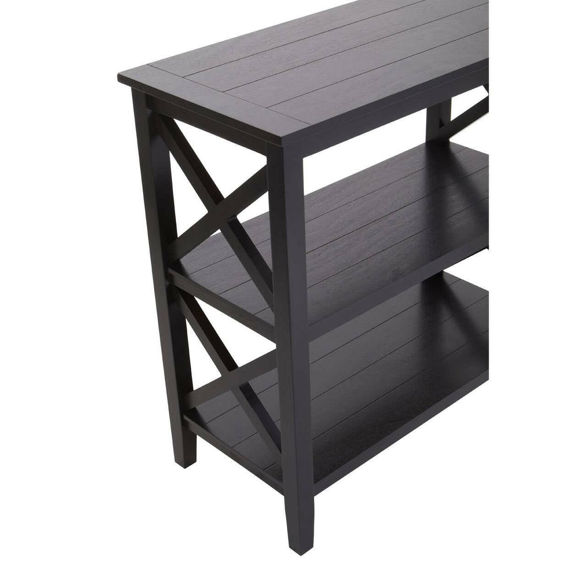 Heritage Three Shelf Black Bookcase.