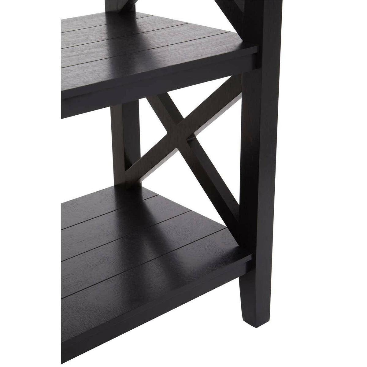 Heritage Three Shelf Black Bookcase.