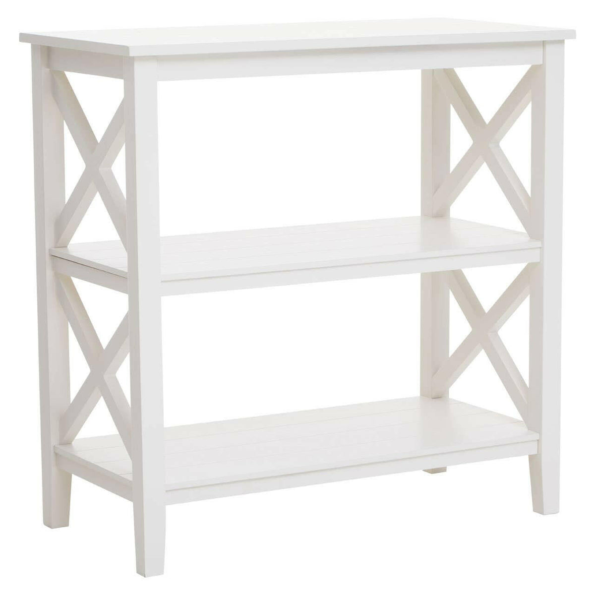 Heritage Three Shelf Ivory Bookcase.