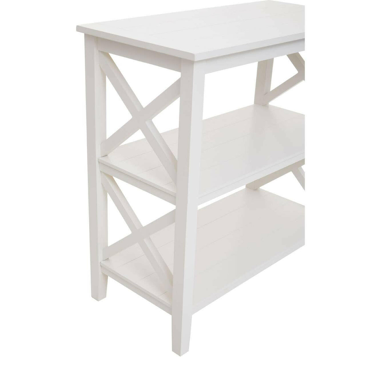 Heritage Three Shelf Ivory Bookcase.