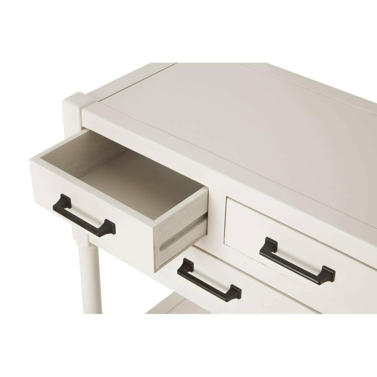 Heritage White Pearl Finish Console Table.