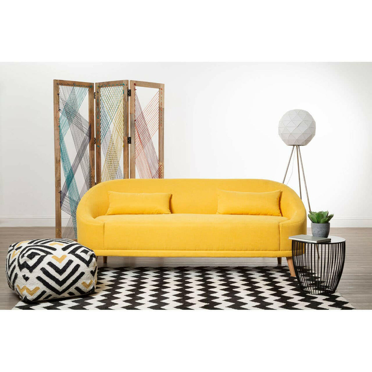 Holland Yellow Linen Sofa.