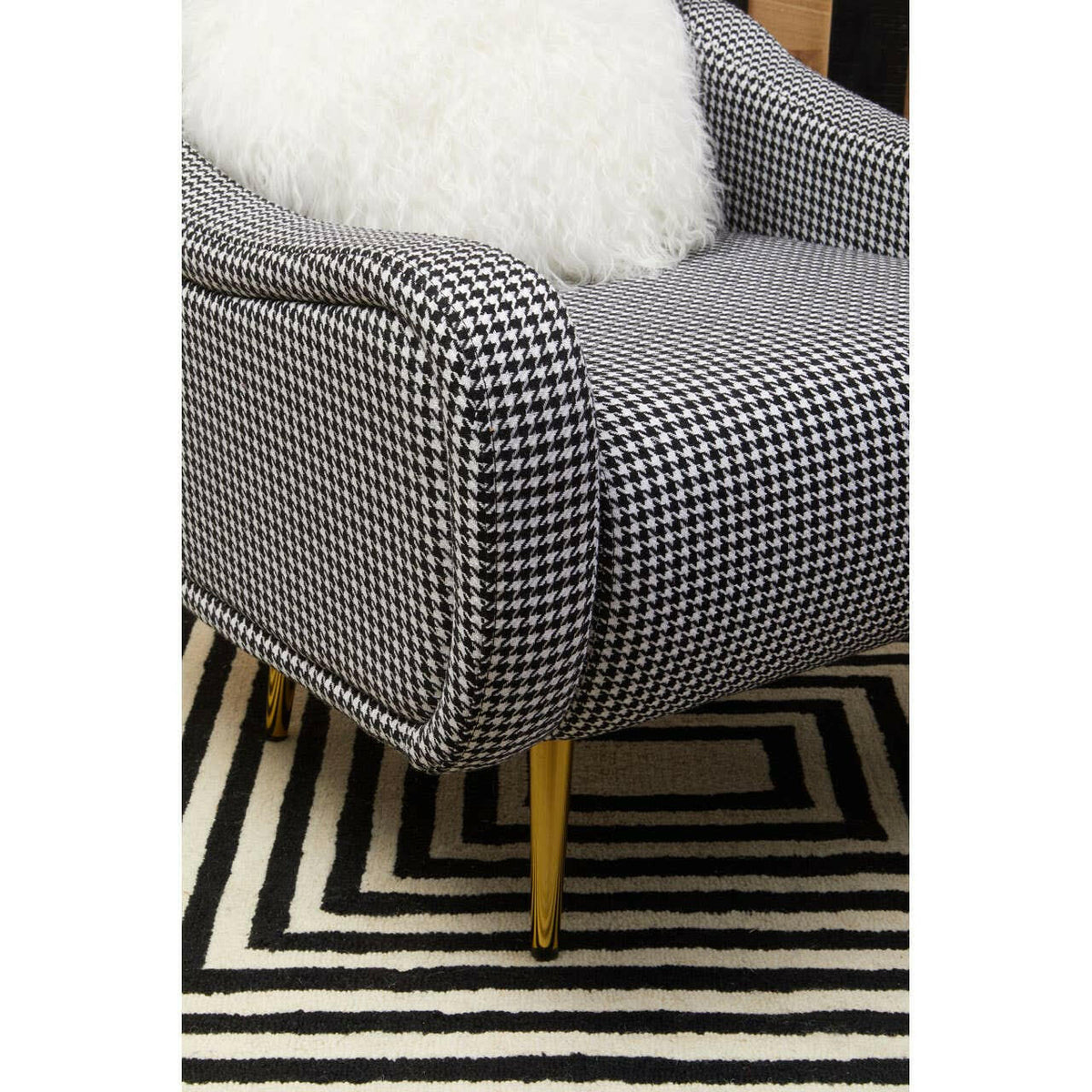 Holli White Checked Armchair.