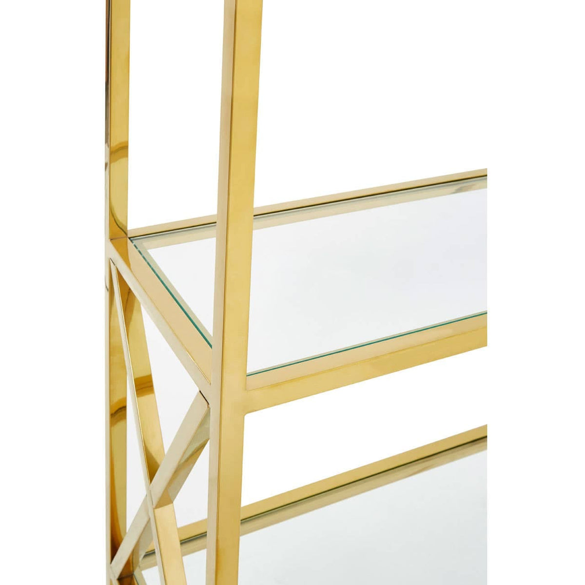 Horizon Gold Finish Cross Design Bookshelf.