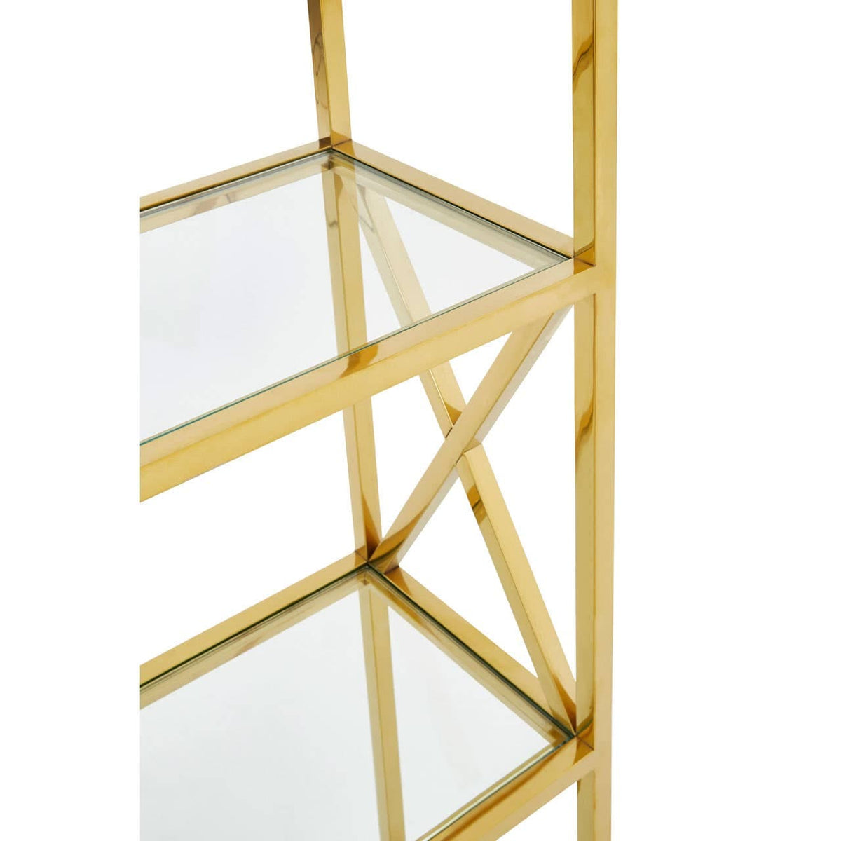 Horizon Gold Finish Cross Design Bookshelf.