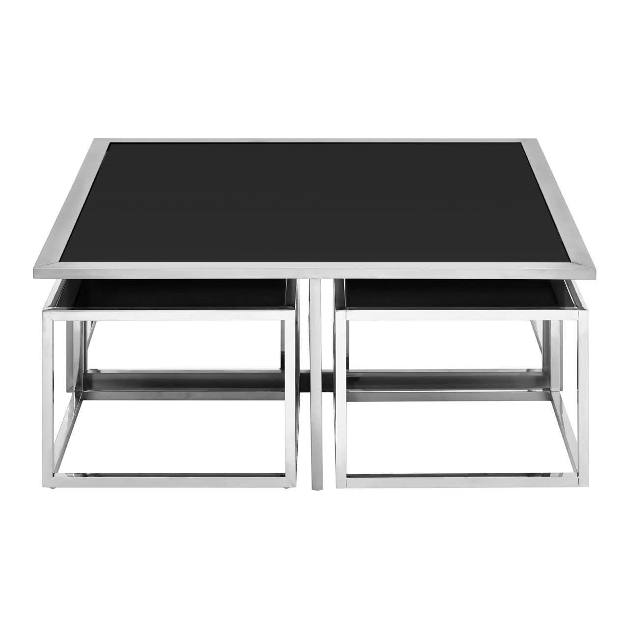 Noosa & Co. Living Horizon Silver Coffee Table And Stools Set House of Isabella UK