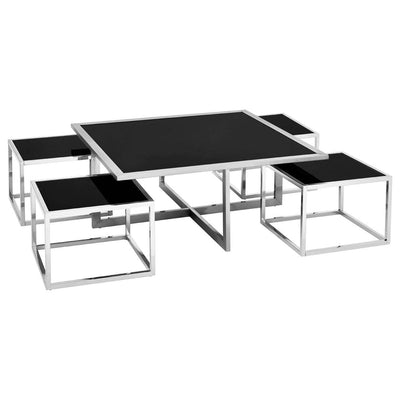 Noosa & Co. Living Horizon Silver Coffee Table And Stools Set House of Isabella UK