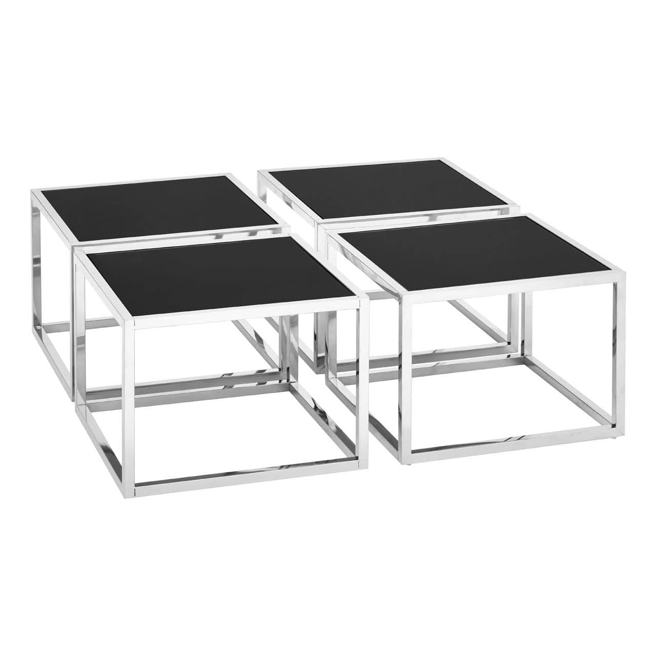 Noosa & Co. Living Horizon Silver Coffee Table And Stools Set House of Isabella UK