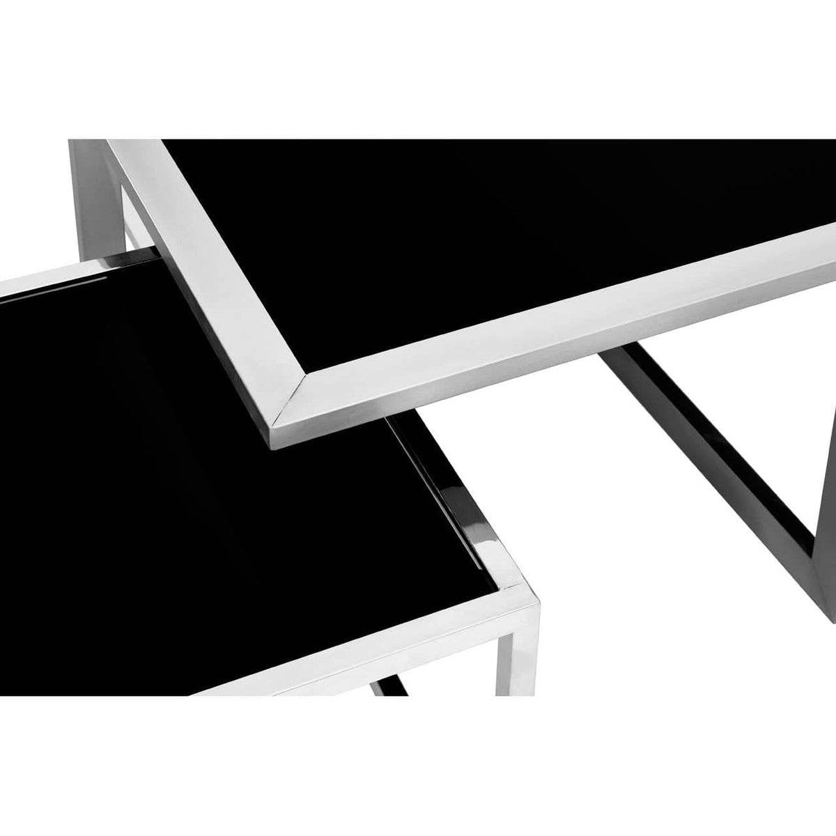 Horizon Silver Coffee Table And Stools Set.