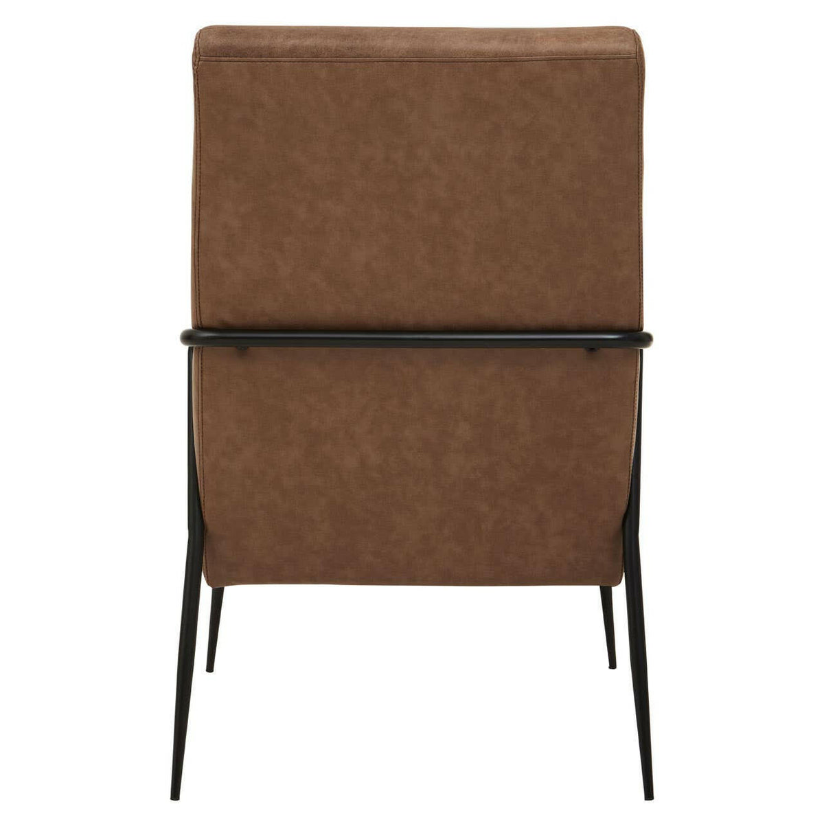 Hoxton Brown Leather Chair With Tapered Back.