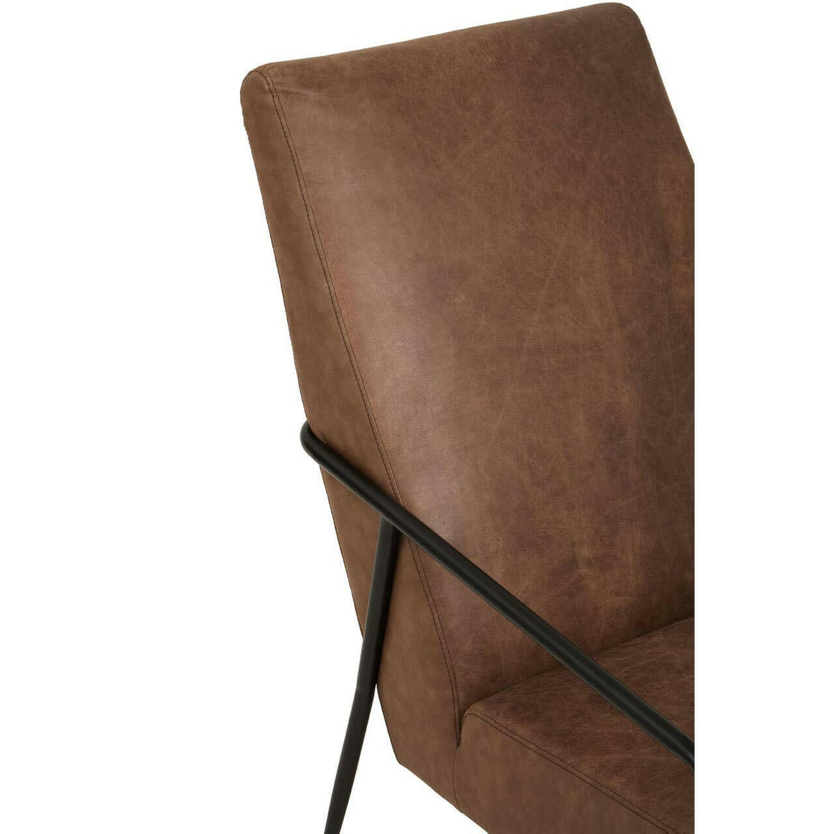 Hoxton Brown Leather Chair With Tapered Back.