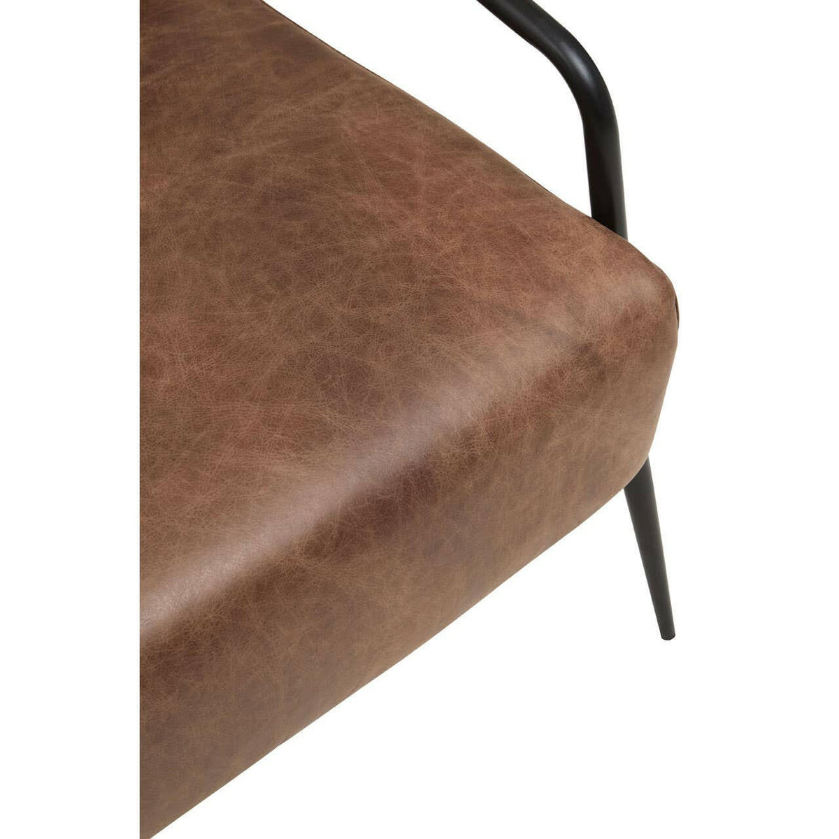 Hoxton Brown Leather Chair With Tapered Back.