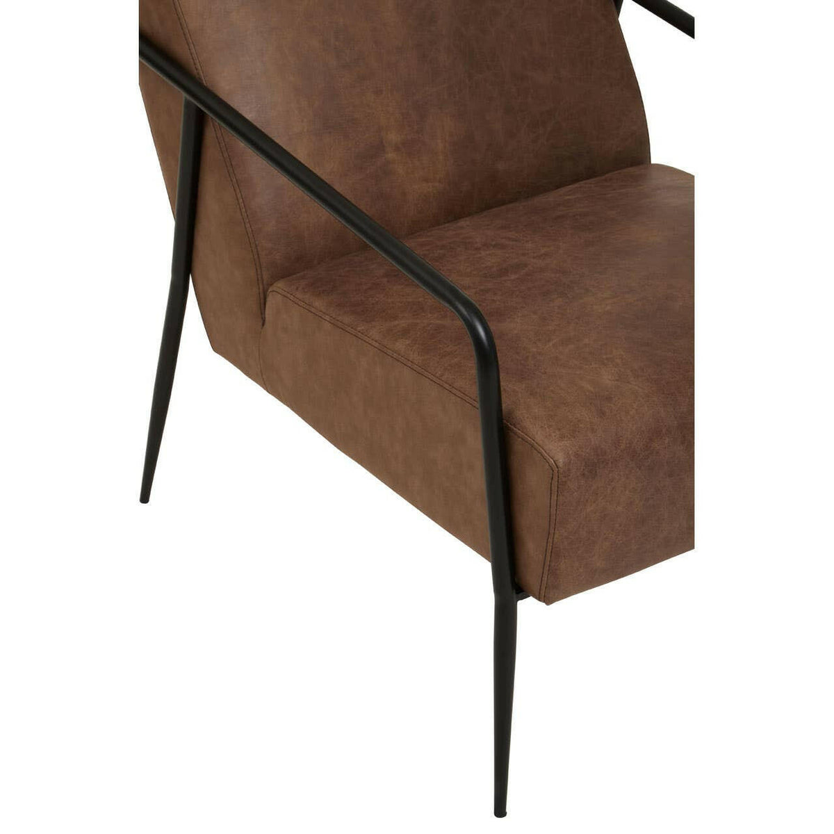 Hoxton Brown Leather Chair With Tapered Back.