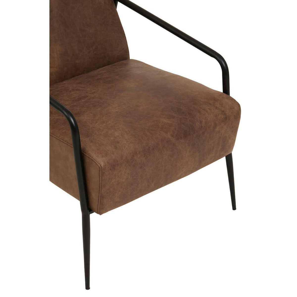 Hoxton Brown Leather Chair With Tapered Back.