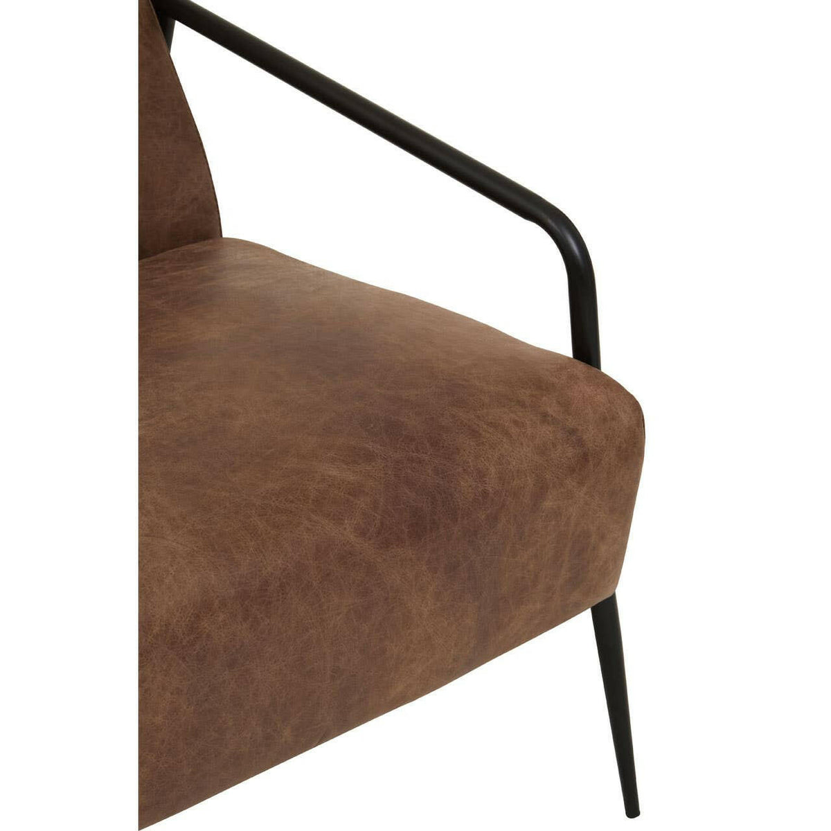 Hoxton Brown Leather Chair With Tapered Back.