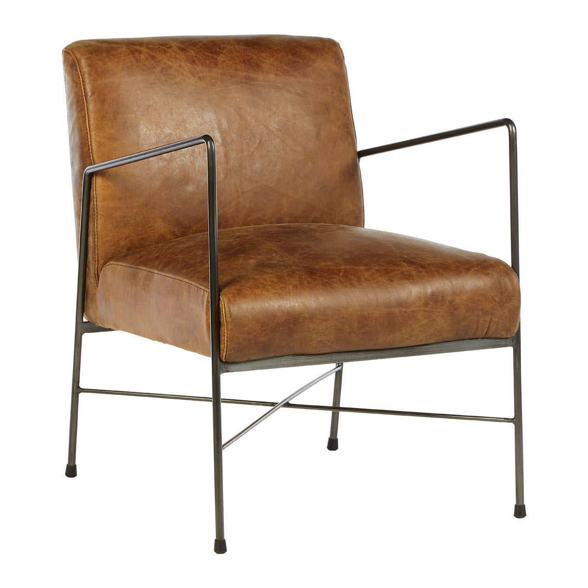Hoxton Brown Leather Lounge Chair.