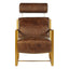 Noosa & Co. Living Hoxton Brown Leather Lounge Chair with Rose Gold Iron Frame House of Isabella UK