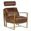 Noosa & Co. Living Hoxton Brown Leather Lounge Chair with Rose Gold Iron Frame House of Isabella UK