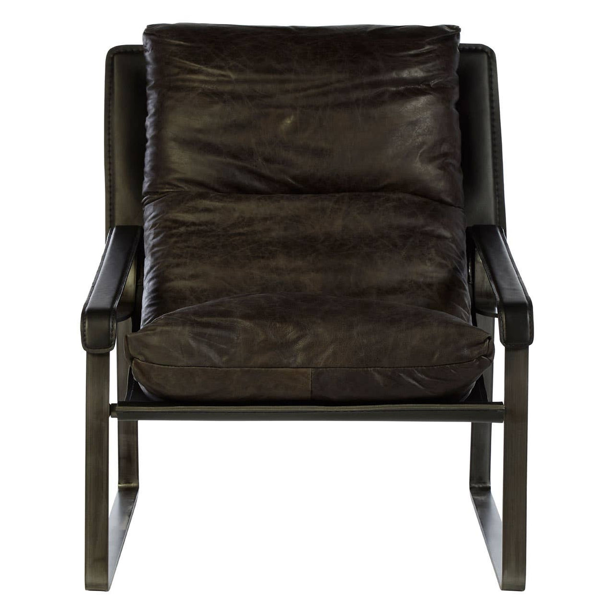 Hoxton Dark Brown Leather Lounge Chair.