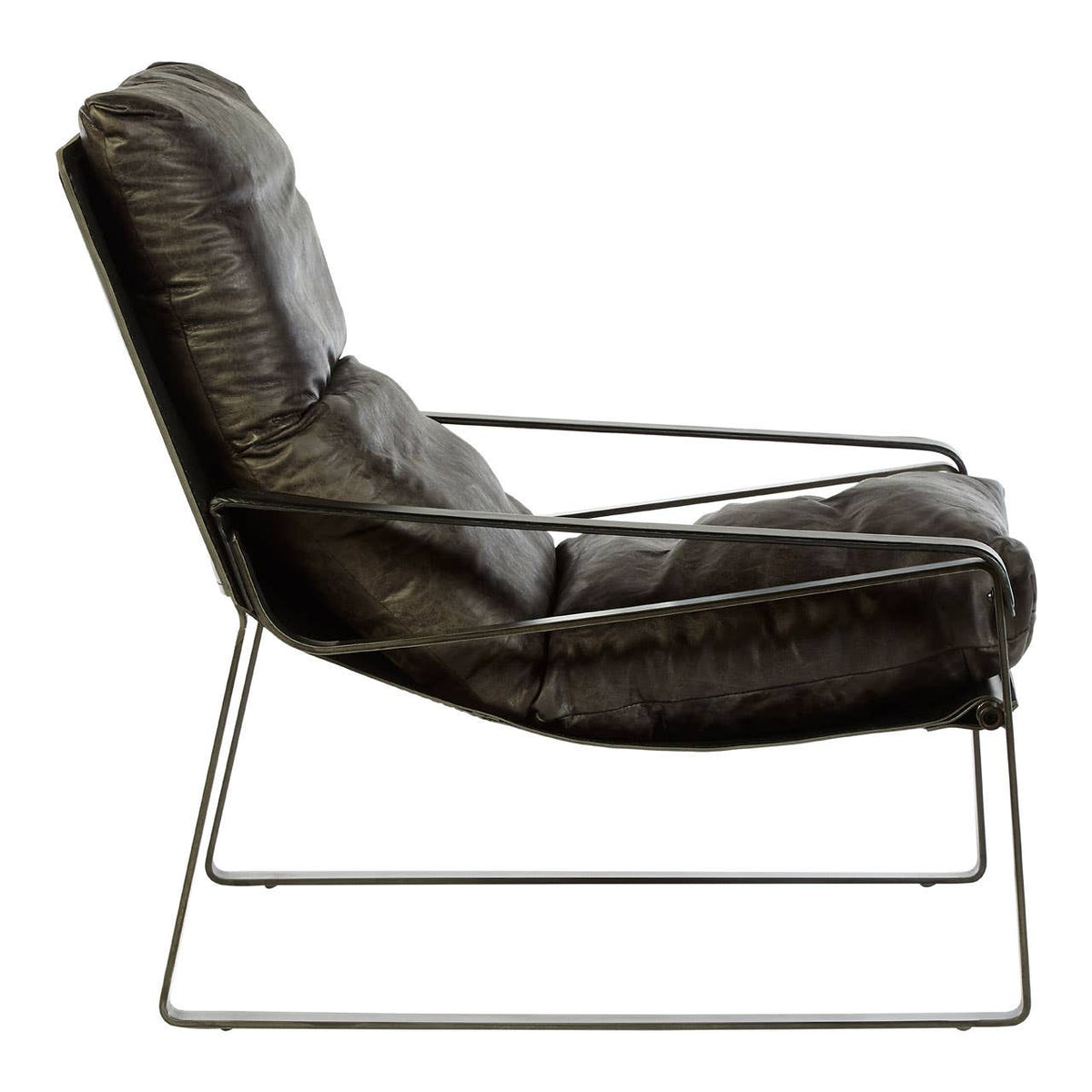 Hoxton Dark Brown Leather Lounge Chair.