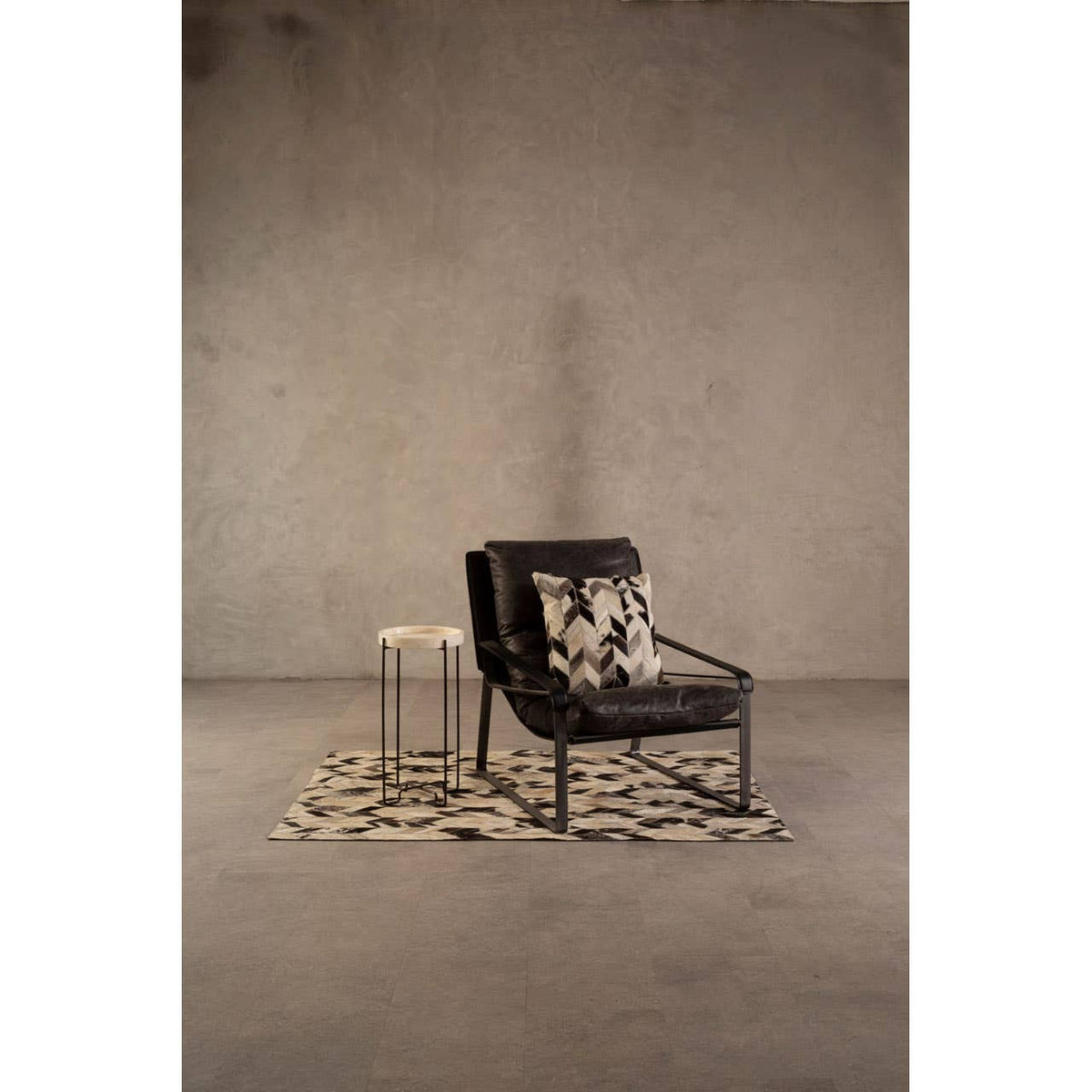 Hoxton Dark Brown Leather Lounge Chair.