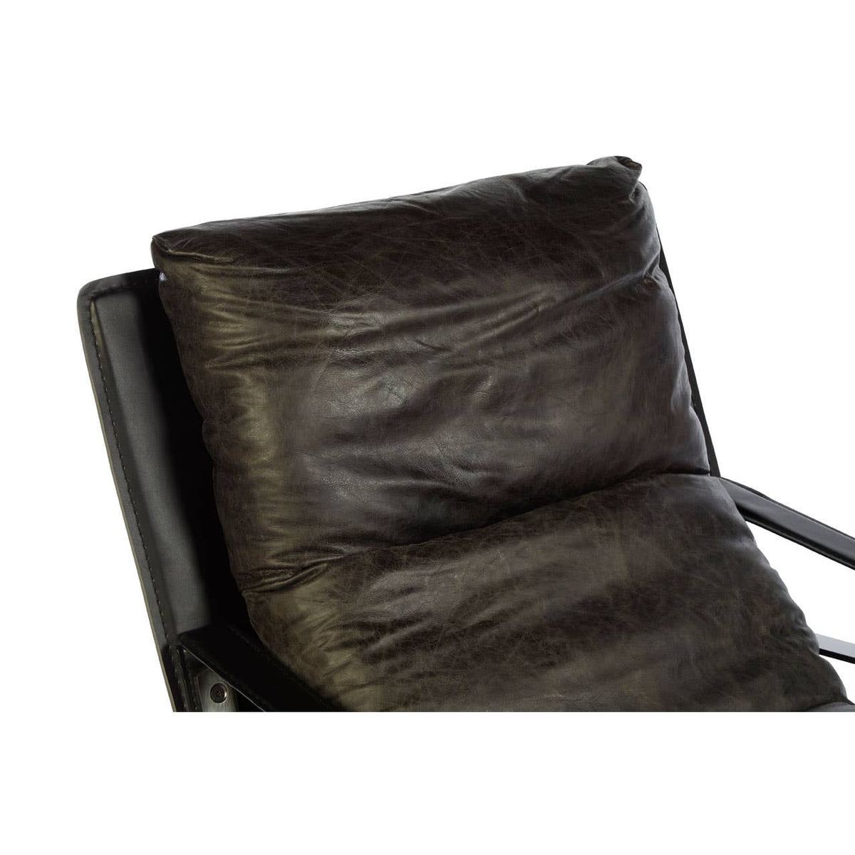 Hoxton Dark Brown Leather Lounge Chair.