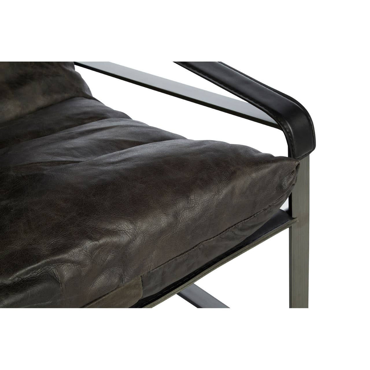 Hoxton Dark Brown Leather Lounge Chair.