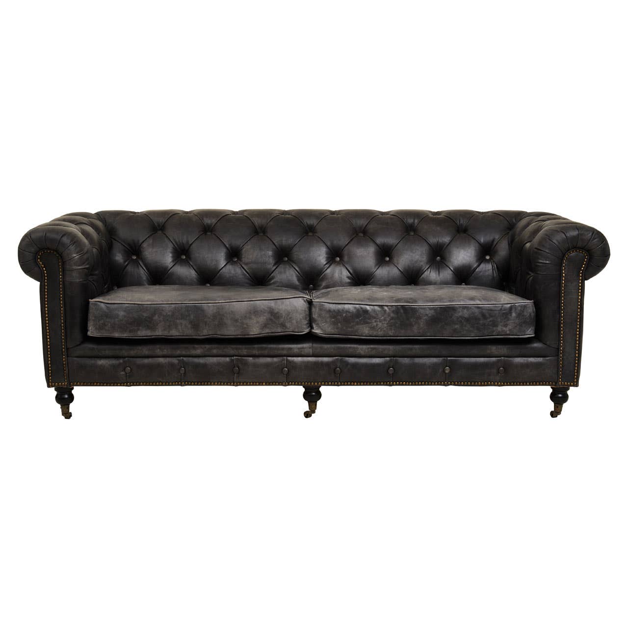 Noosa & Co. Living Hoxton Ebony Leather Sofa House of Isabella UK