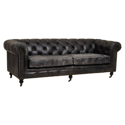 Noosa & Co. Living Hoxton Ebony Leather Sofa House of Isabella UK