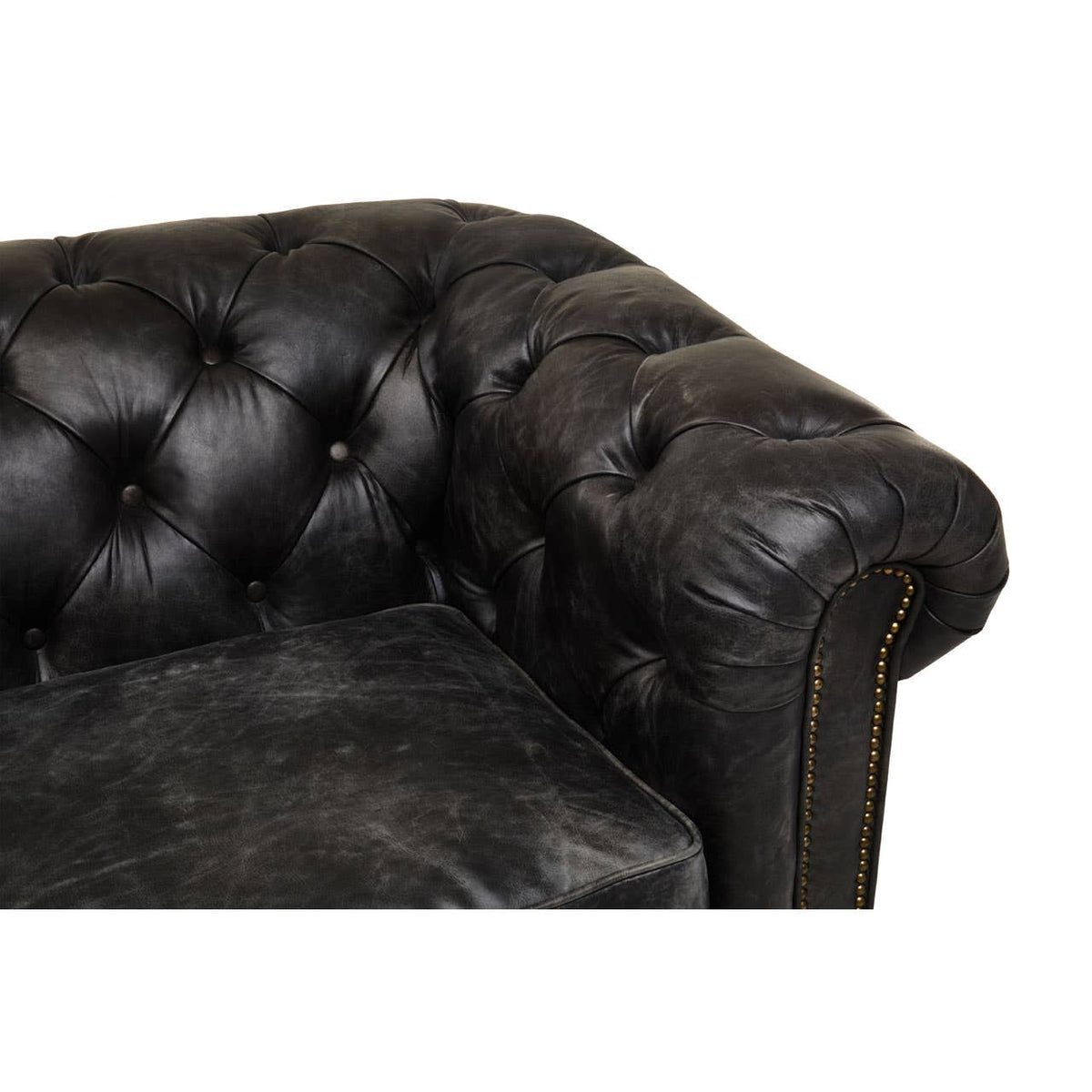 Hoxton Ebony Leather Sofa.