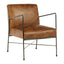 Noosa & Co. Living Hoxton Light Brown Genuine Leather and Iron Lounge Chair House of Isabella UK