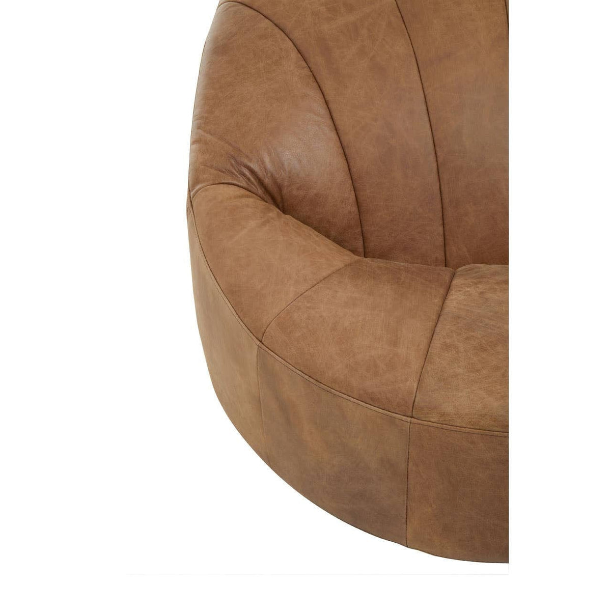 Noosa & Co. Living Hoxton Light Brown Leather Curved Chair House of Isabella UK